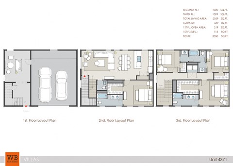 4371 Floor Plan - 2,029 Sq. Ft at Villas at Kings Harbor, Kingwood, Texas